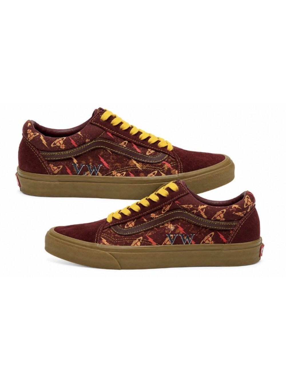 Vans x Vivienne Westwood Anglomania Low Maroon Sneakers Shows M8 W9.5 Y2K Retro
